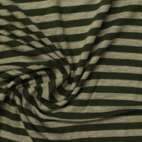 Green Horizontal-Stripe Knit, Viscose