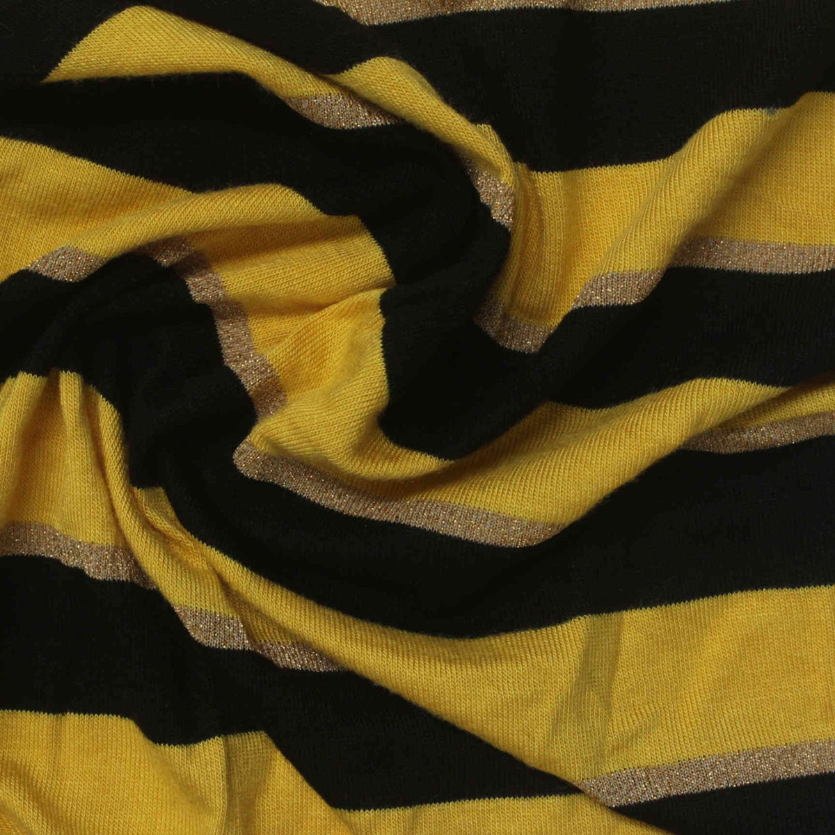 Yellow Stripes Knit, Cotton-Metallic