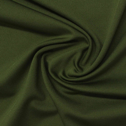 Brushed Polyester Stretch Milk Silk Knit Fabric, 205 gsm, 160 cm — Green