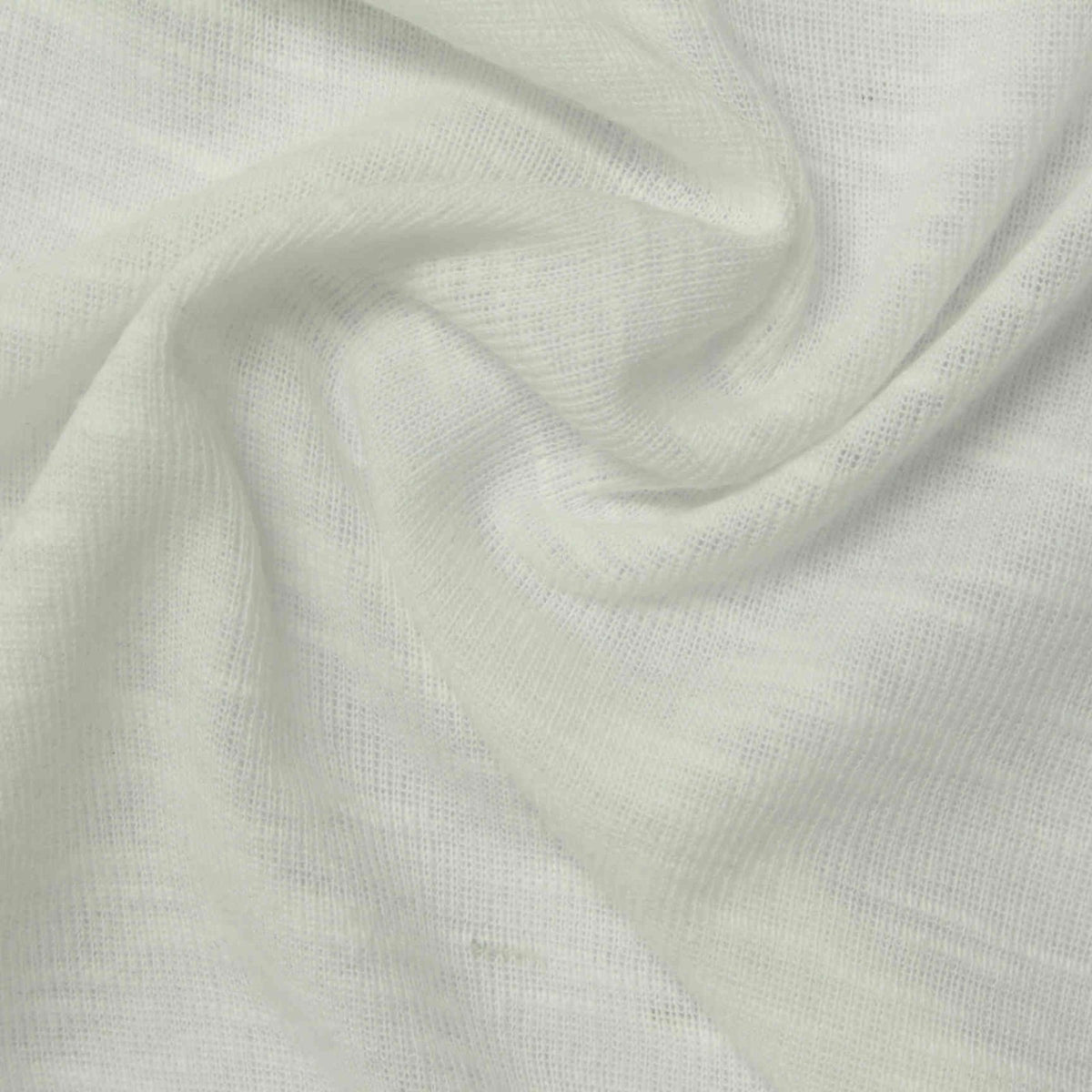 Slub 100% Cotton Rib Knit Fabric, 130 gsm, 150 cm — White