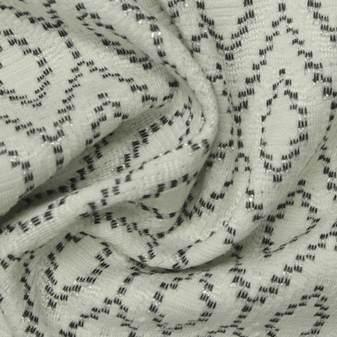 Black Geometric-Diamond Jacquard, Viscose-Poly, 210 gsm