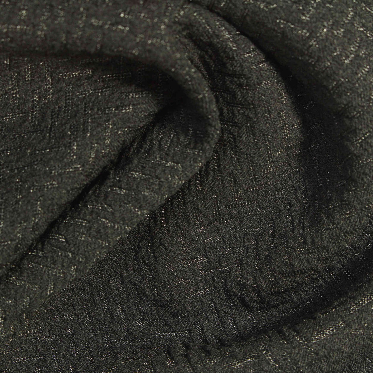 Dark Grey Geometric Linen-Look, Polyester, 300 gsm