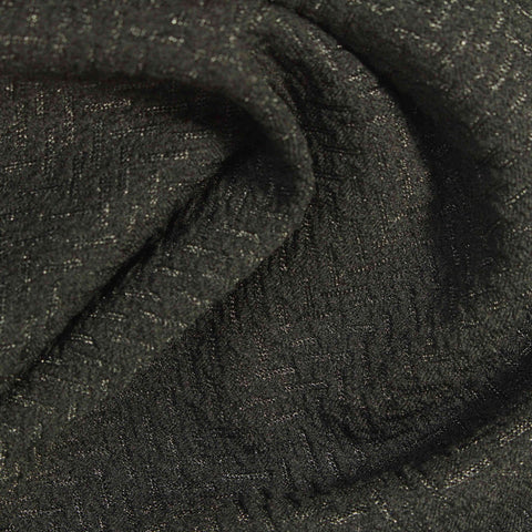 Dark Grey Geometric Linen-Look, Polyester, 300 gsm