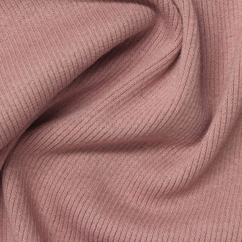 Cotton Polyester Stretch Rib Knit Fabric, 290 gsm, 120 cm — Pink