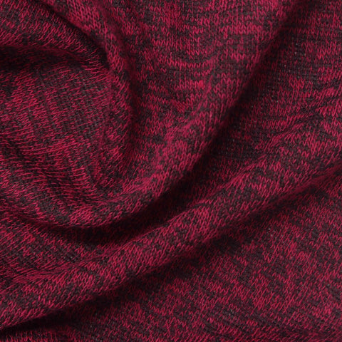 Red Heather Jersey Knit, Cotton-Poly