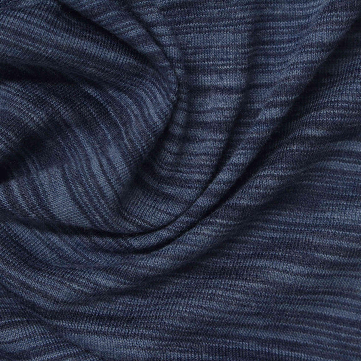 Dark Blue Marl Jersey Knit, Poly-Cotton, 135 gsm