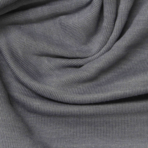 Polyester Stretch Rib Knit Fabric, 220 gsm, 165 cm — Grey
