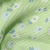 White Floral Waffle Knit, Poly-Cotton — texture