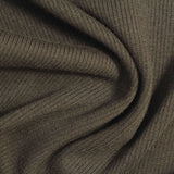 Cotton Polyester Stretch Rib Knit Fabric, 256 gsm, 120 cm — Khaki