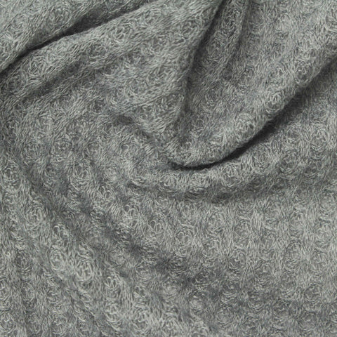 Grey Marl Waffle Knit, Polyester, 160 gsm