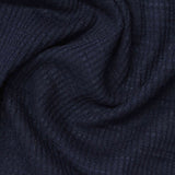 Dark Blue Heather Waffle Knit, Poly-Cotton