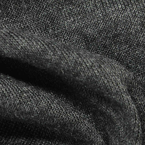 Dark Grey Heathered-Marl Rib Knit, Polyester, 260 gsm