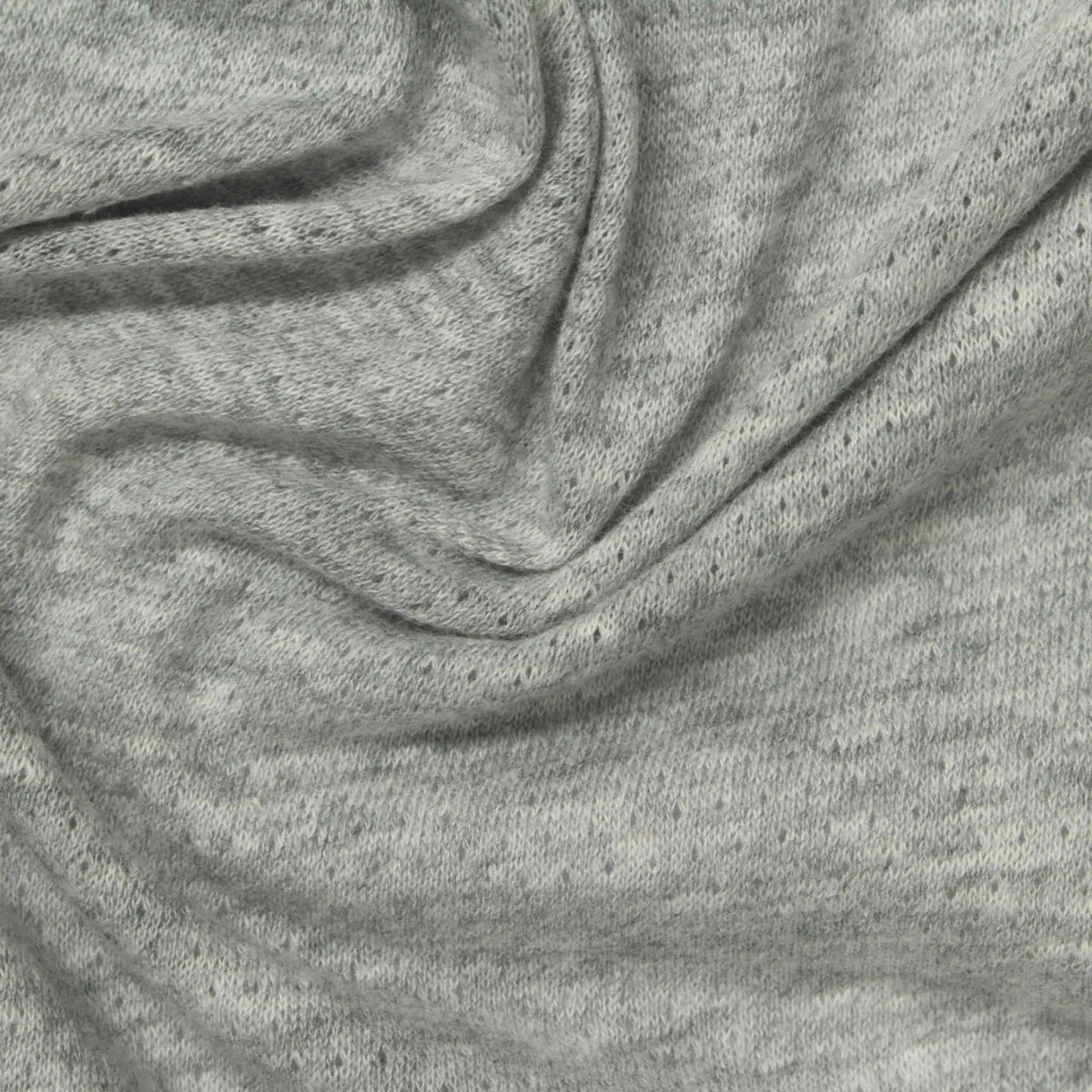 Grey Fine-Eyelet Pointelle Knit, Cotton