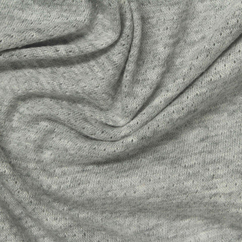 Grey Fine-Eyelet Pointelle Knit, Cotton
