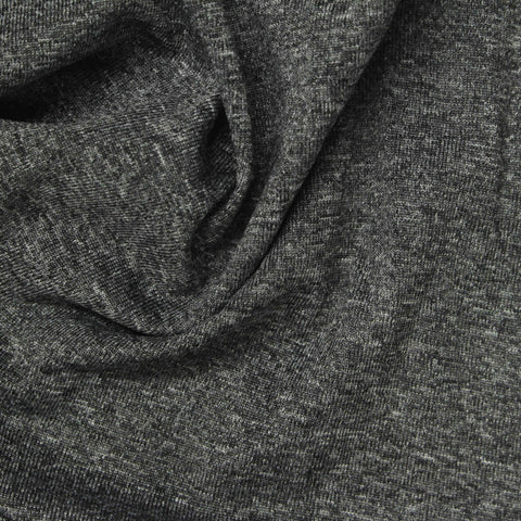 Dark Grey Marl Jersey Knit, Polyester, 180 gsm, 154 cm