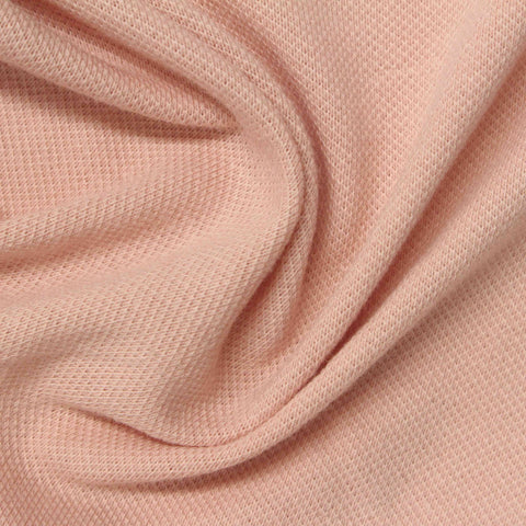 Cotton Stretch Piqué Knit Fabric, 166 gsm, 162 cm — Pink