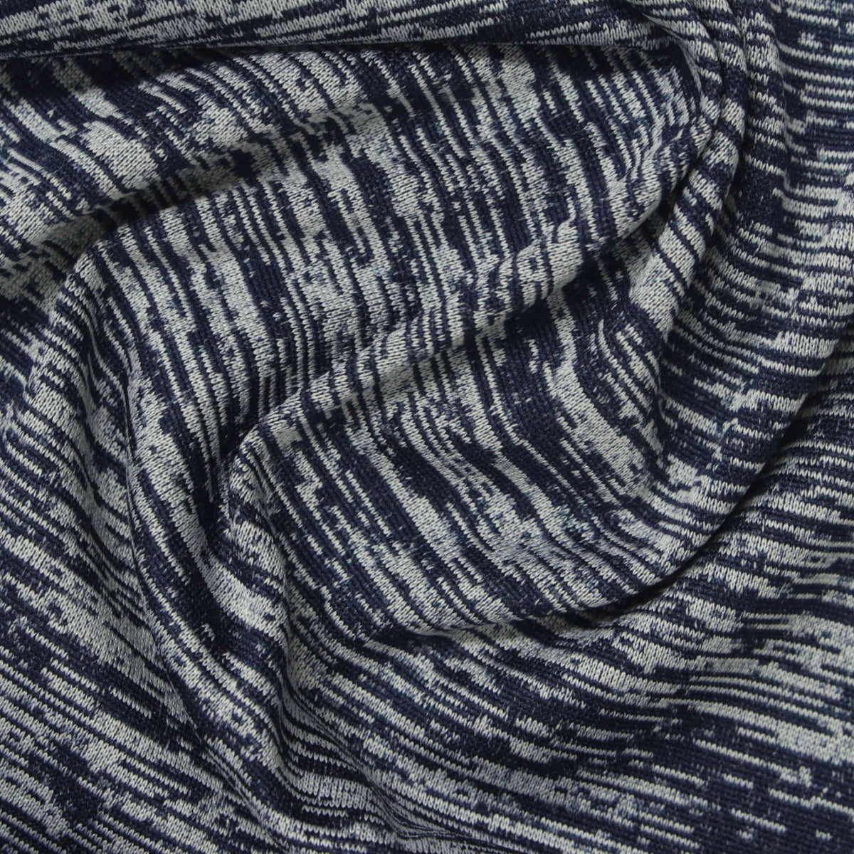Dark Blue Lines Jersey Knit, Polyester