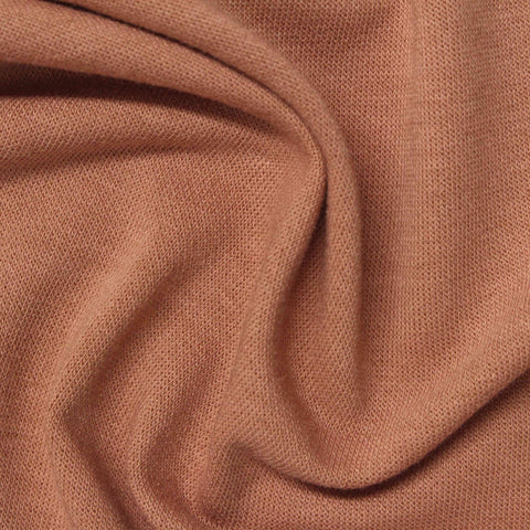 Cotton Stretch French Terry Fabric, 175 gsm, 162 cm — Brown