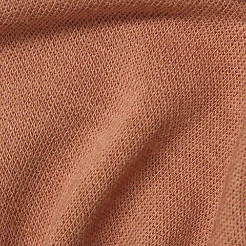 Cotton Stretch French Terry Fabric, 175 gsm, 162 cm — Brown