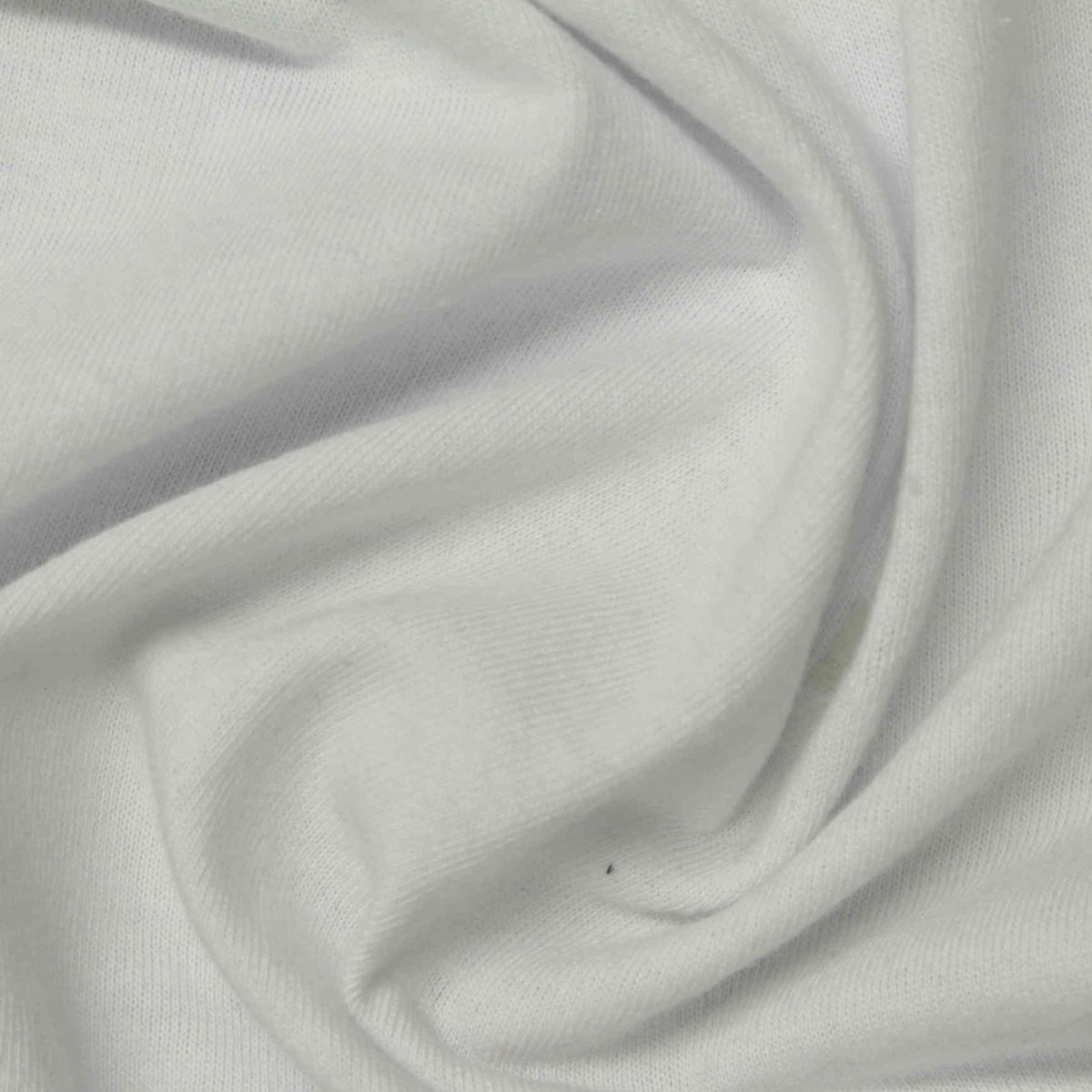 100% Cotton Jersey Knit Fabric, 130 gsm, 170 cm — White