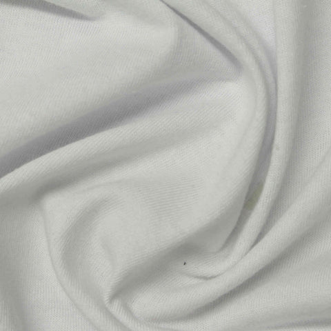 100% Cotton Jersey Knit Fabric, 130 gsm, 170 cm — White
