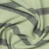 Light Green Horizontal-Stripe Jersey Knit, Polyester