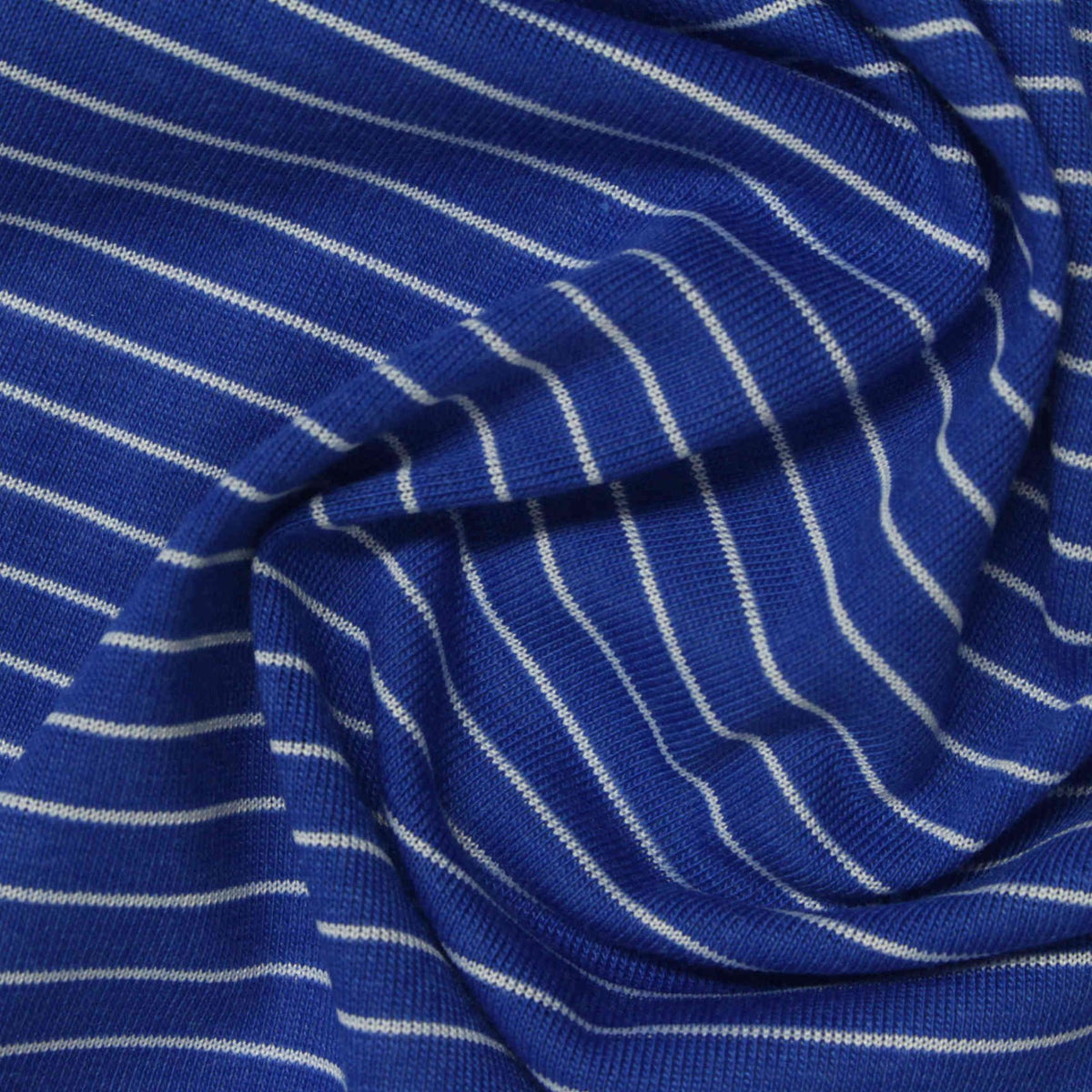White Stripes Jersey Knit, Poly-Cotton, 147 gsm