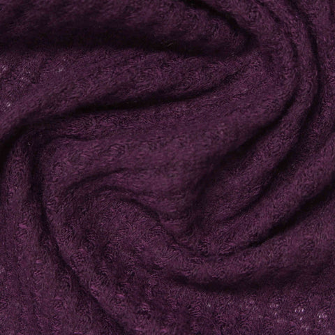 Polyester Stretch Waffle Knit Fabric, 160 gsm, 155 cm — Purple