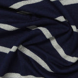 Navy Stripes Jersey Knit, Viscose