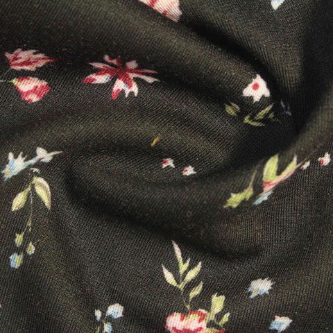 Pink Floral Ponte Knit, Polyester