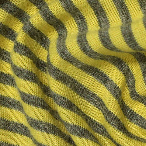 Yellow Horizontal-Stripe Jersey Knit, Poly-Cotton, 144 gsm