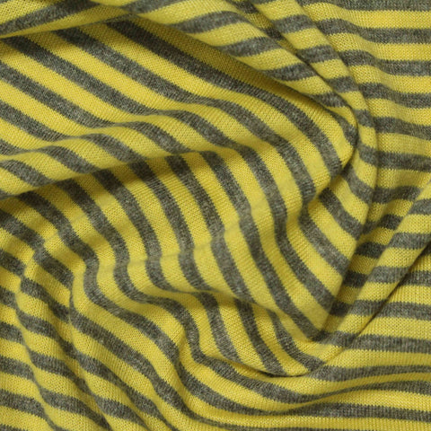 Yellow Horizontal-Stripe Jersey Knit, Poly-Cotton, 144 gsm