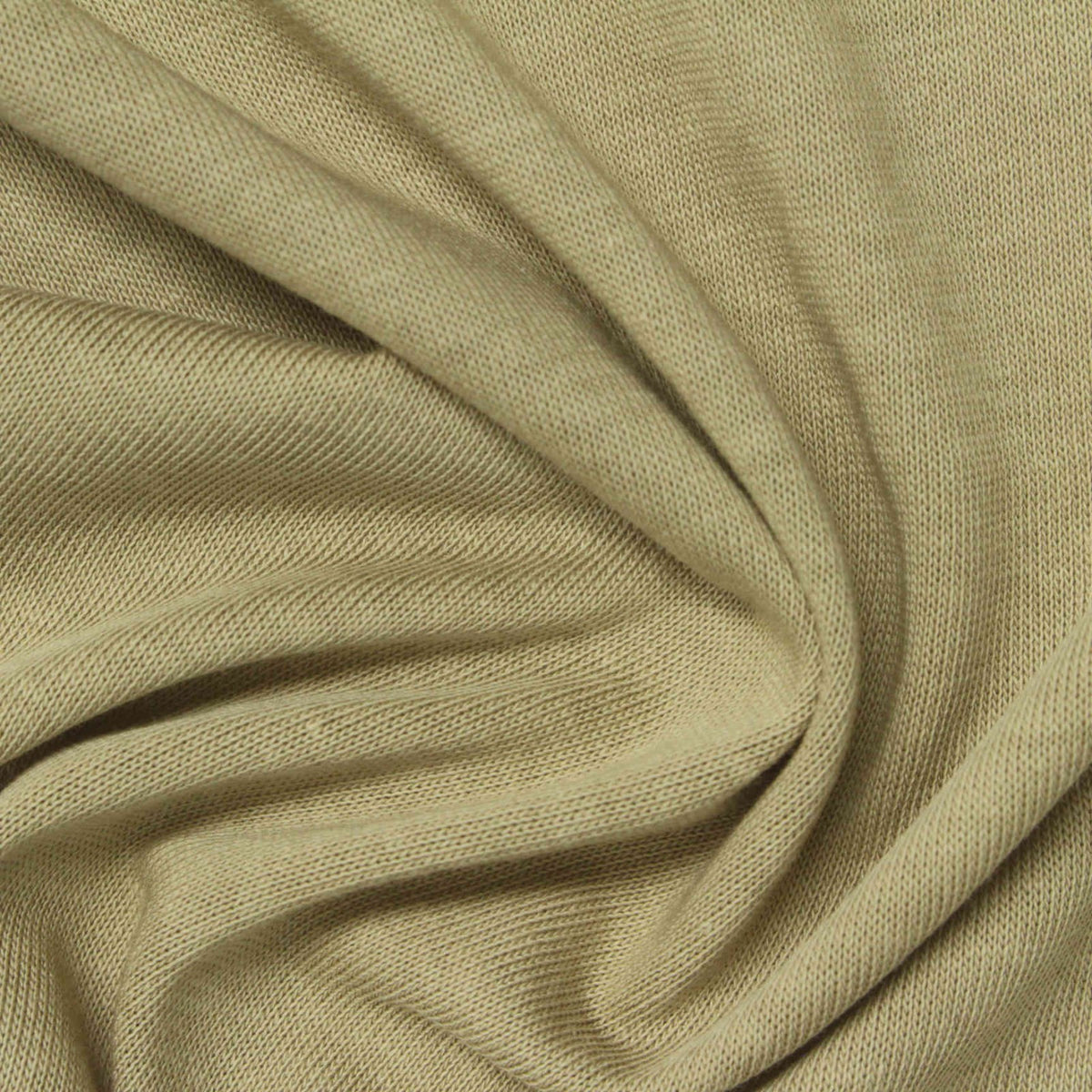 Cotton Polyester Jersey Knit Fabric, 150 gsm, 155 cm — Khaki