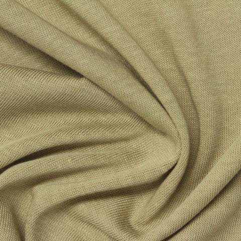 Cotton Polyester Jersey Knit Fabric, 150 gsm, 155 cm — Khaki