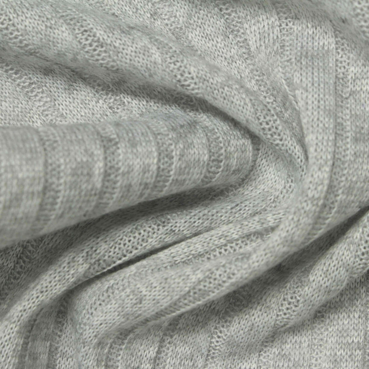 100% Polyester Rib Knit Fabric, 205 gsm, 155 cm — Grey