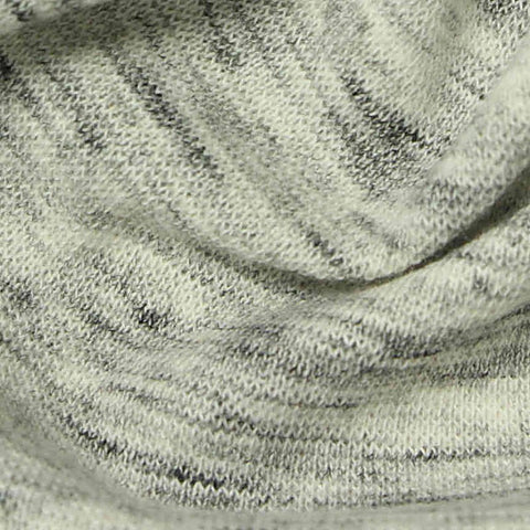 Dark Grey Marl Rib Knit, Poly-Cotton, 246 gsm