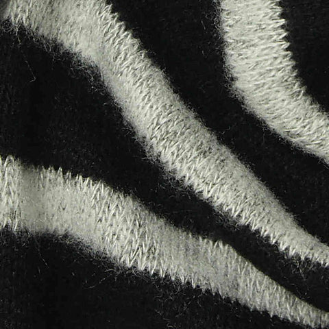Black Zebra Chunky Knit, Viscose-Poly, 190 gsm