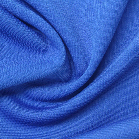 Polyester Stretch Rib Knit Fabric, 253 gsm, 160 cm — Blue