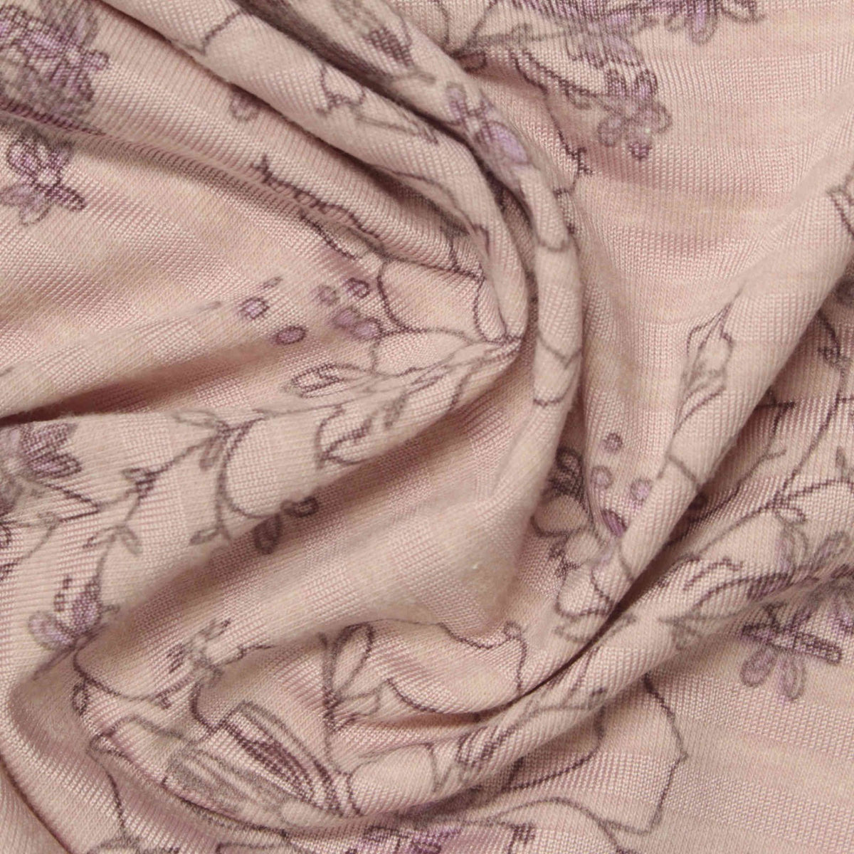 Pink Floral Knit, Poly-Cotton