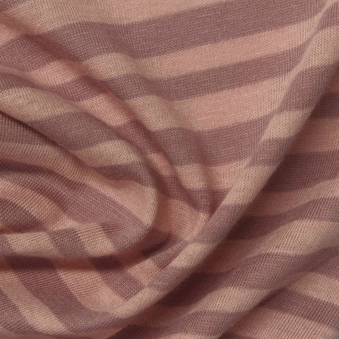 Pink Horizontal-Stripe Jersey Knit, Cotton, 120 gsm