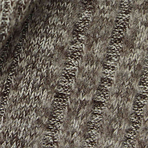 Brown Marl Rib Knit, Polyester, 200 gsm, 168 cm
