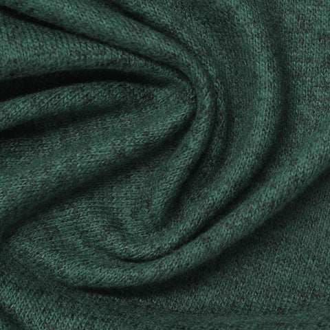 Dark Green Marl Jersey Knit, Viscose-Poly, 190 gsm