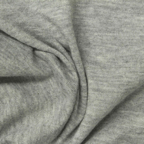 Light Grey Heathered-Marl Jersey Knit, Poly-Cotton, 135 gsm