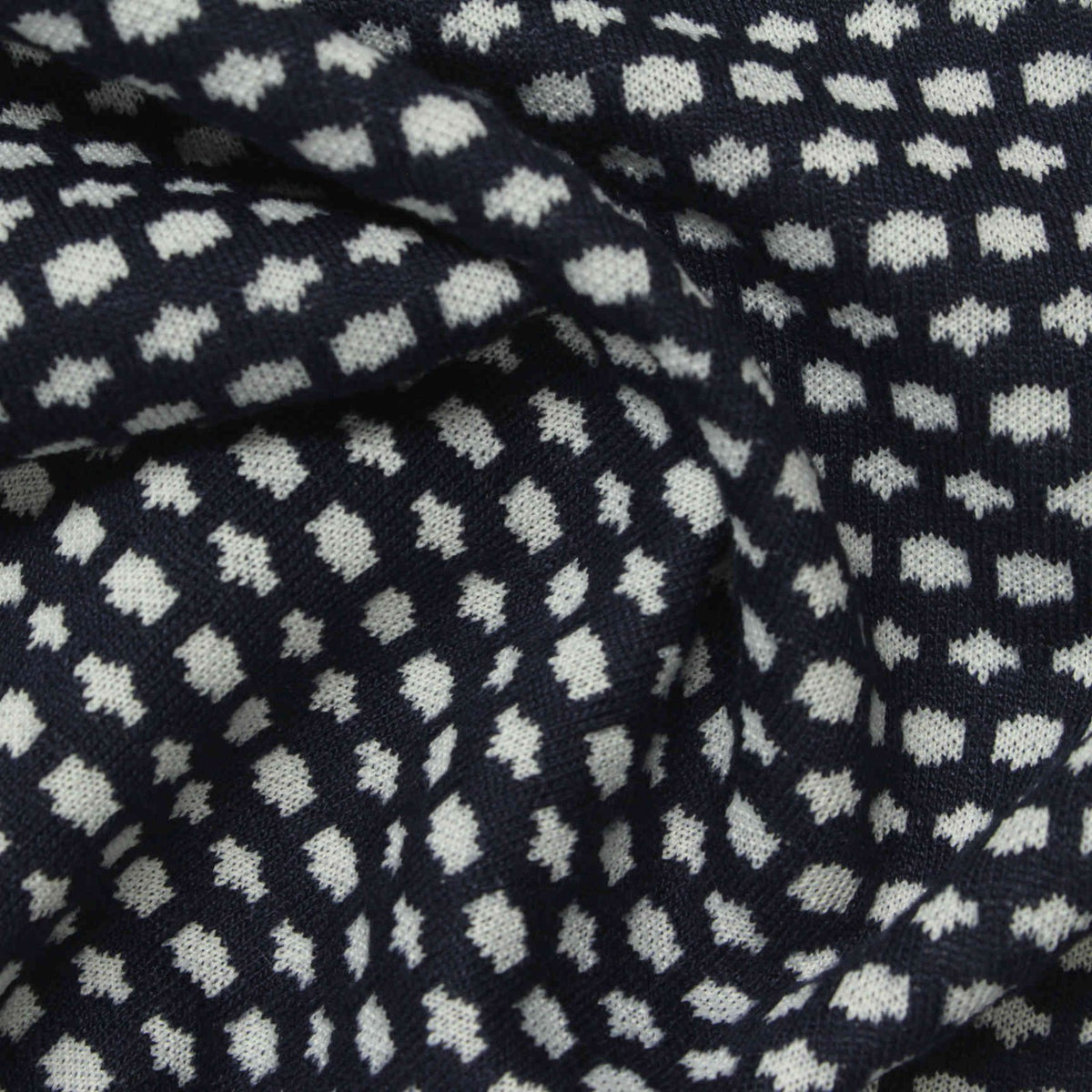 Jacquard Cotton Polyester Knit Fabric, 270 gsm, 175 cm — Navy