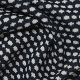 Jacquard Cotton Polyester Knit Fabric, 270 gsm, 175 cm — Navy