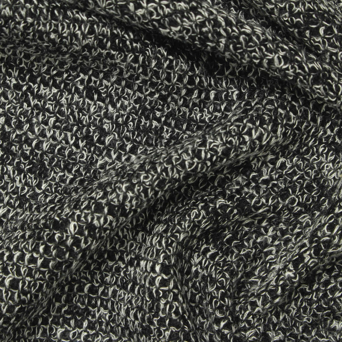 Black Marl Chunky Knit, Poly-Viscose, 180 gsm, 150 cm, ref EF-240950