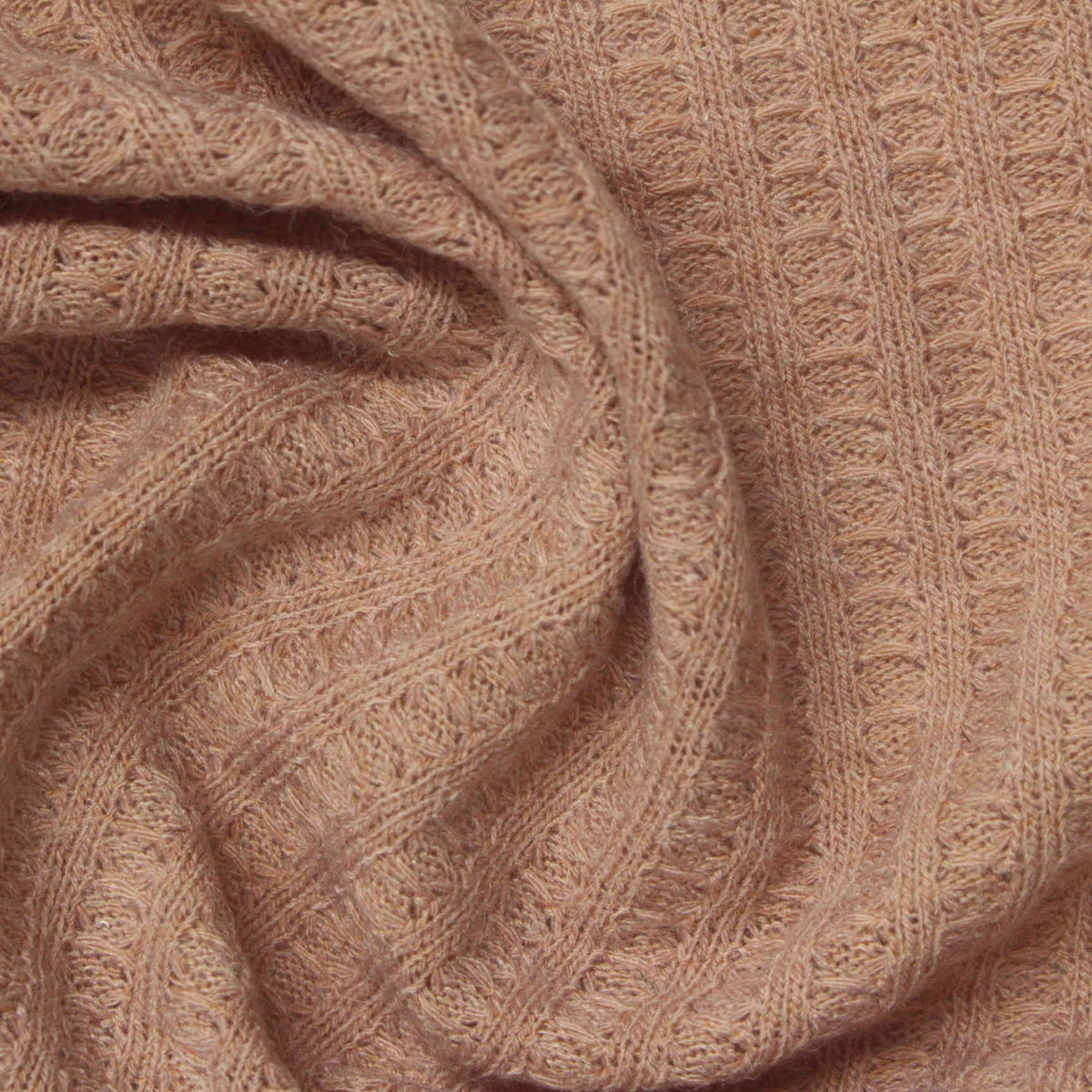 Beige Textured Waffle Knit, Polyester