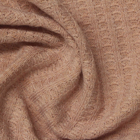 Beige Textured Waffle Knit, Polyester