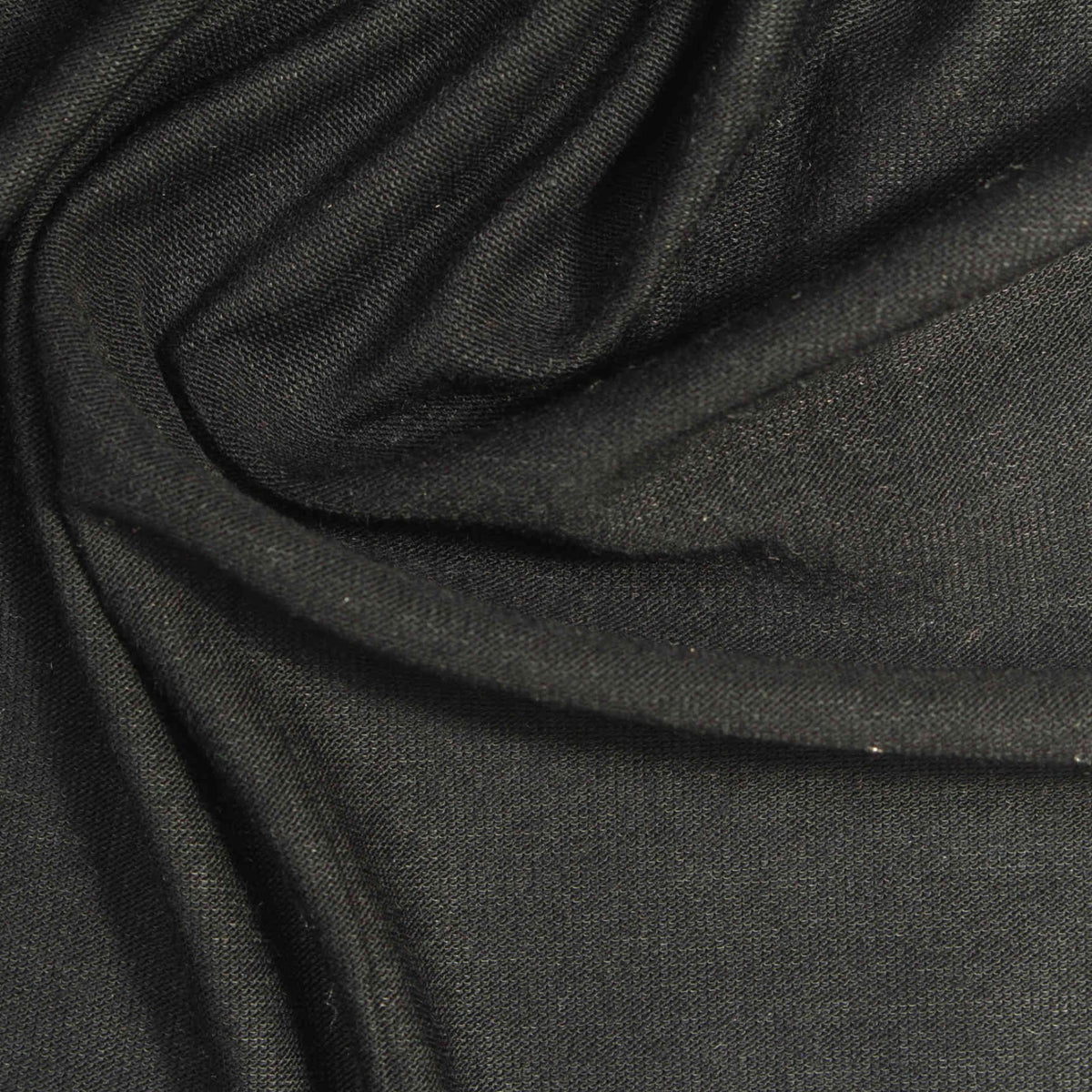 Jersey Knit Fabric, 196 gsm, 154 cm — Black