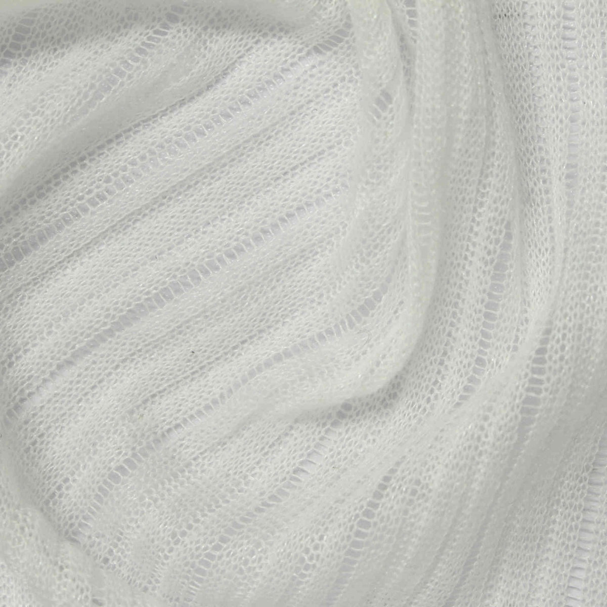 100% Polyester Rib Knit Fabric, 98 gsm, 151 cm — White